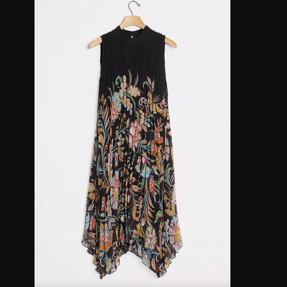 NWT Anthropologie Cecily Pleated Midi Dress